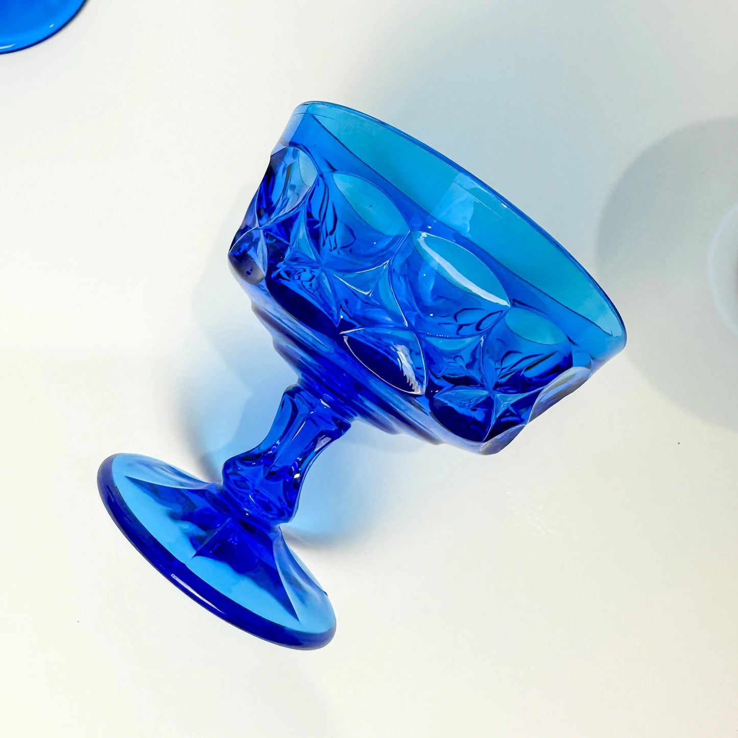 Vintage Noritake Perspective Blue Champagne Glasses | Set of 4