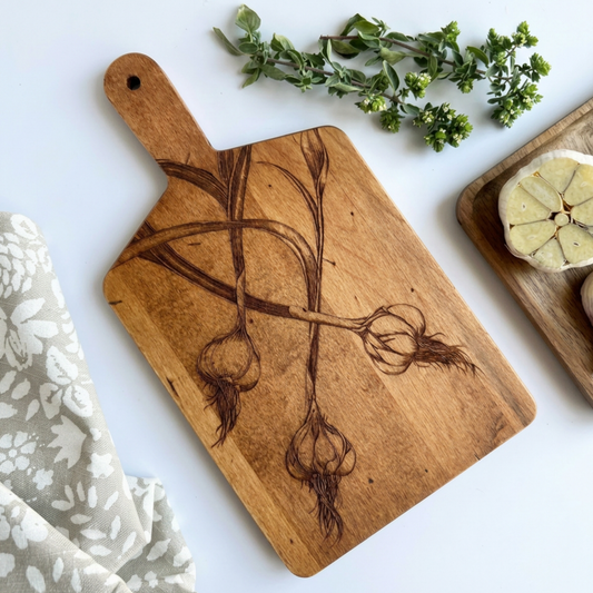 Laura Zindel Artisan Garlic Engraved Serving Board